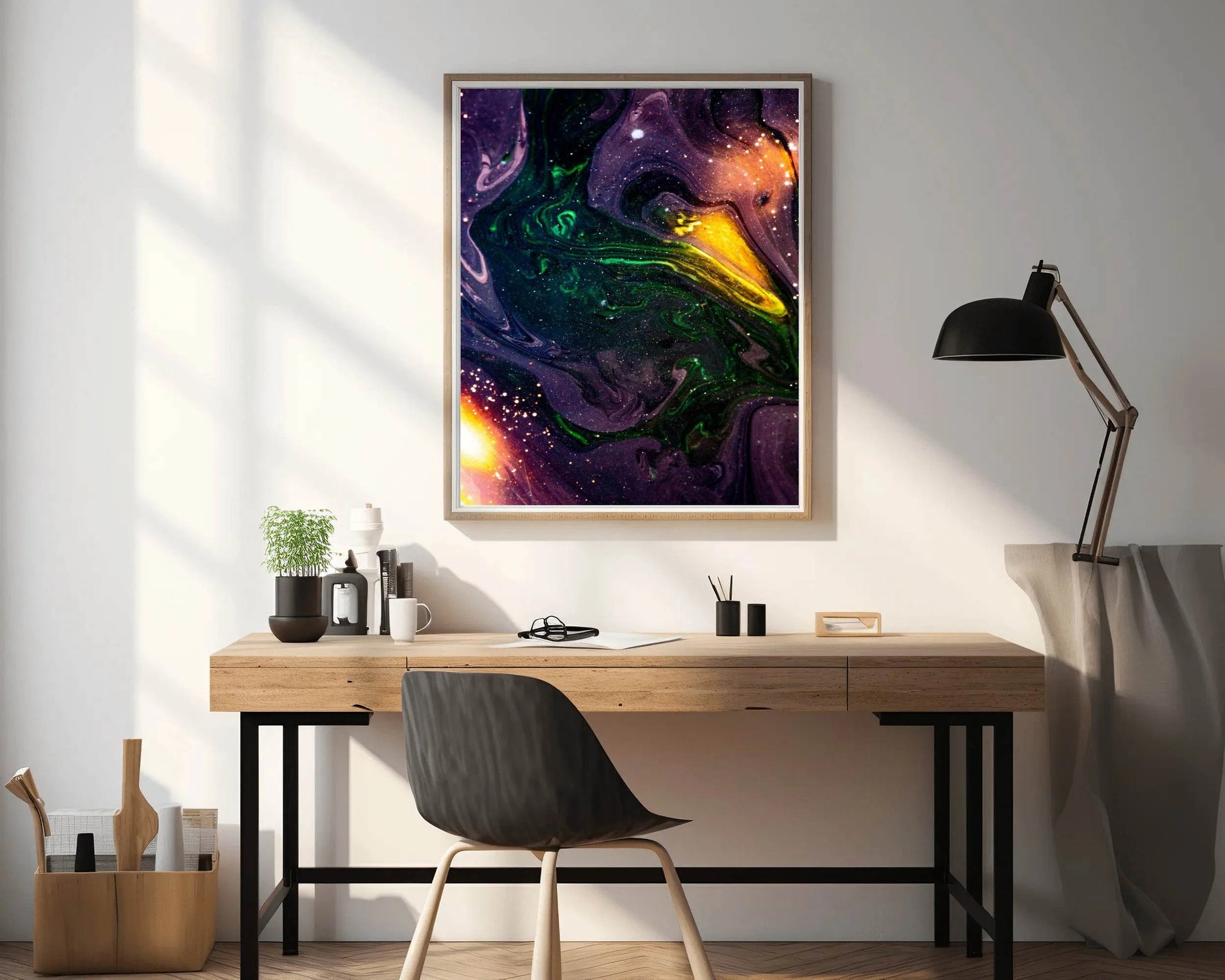Galaxy with Oil Paint Abstract Wall Art - beink online art store