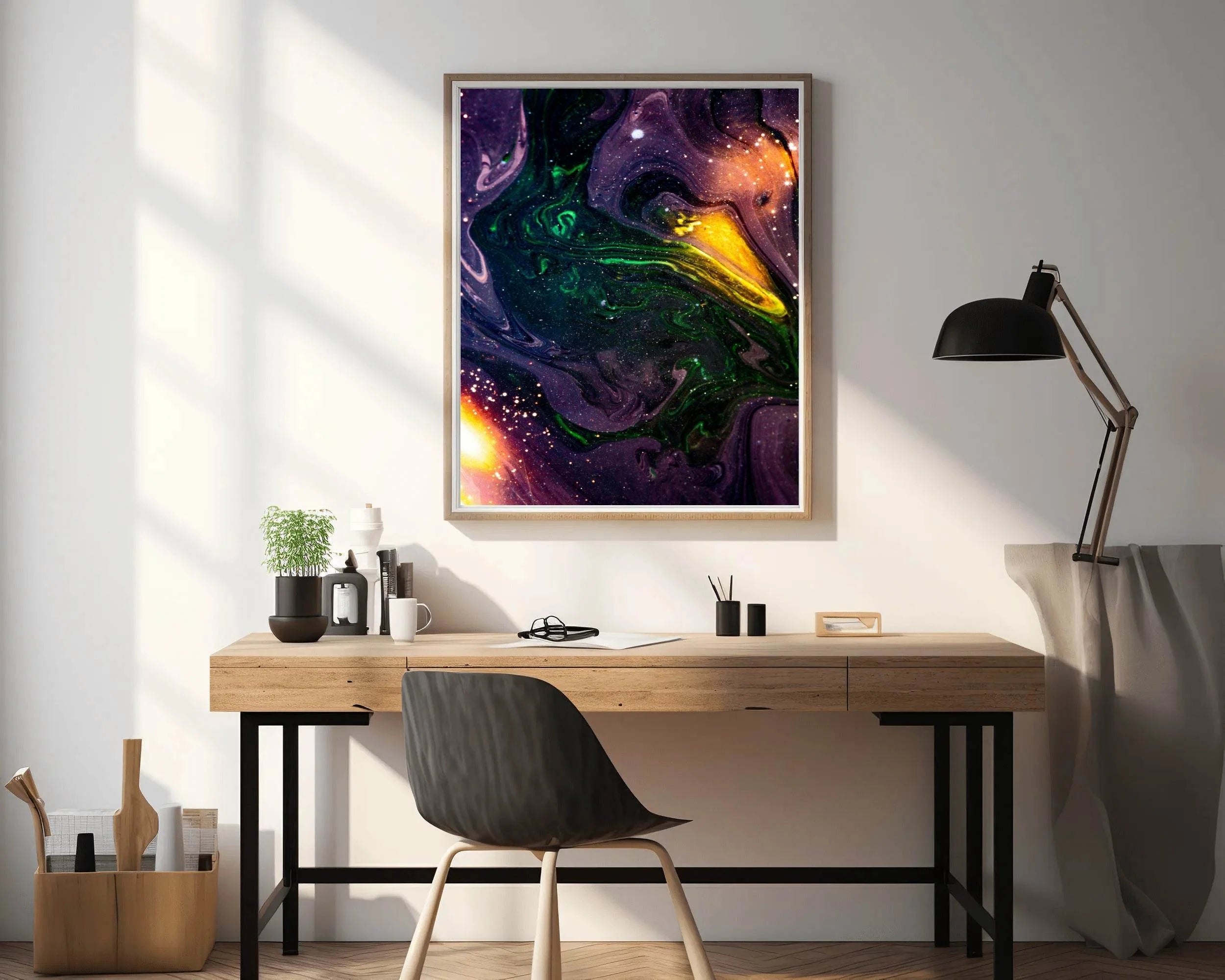 Galaxy with Oil Paint Abstract Wall Art - beink online art store