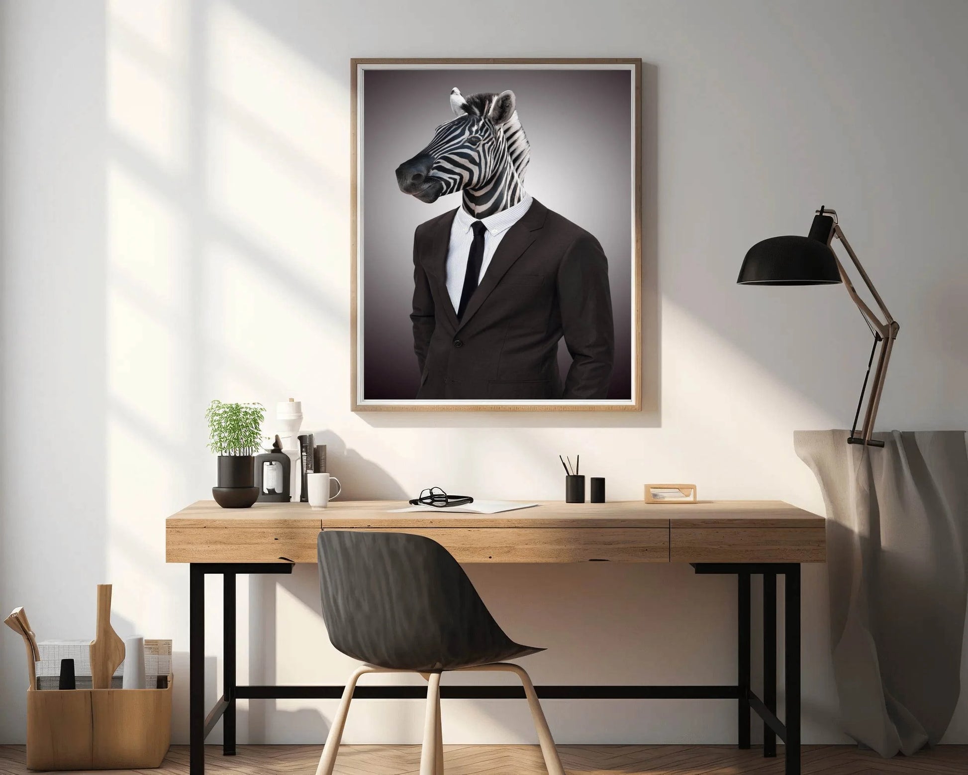 Wearing Suit Zebra Animal Wall Art - beink online art store