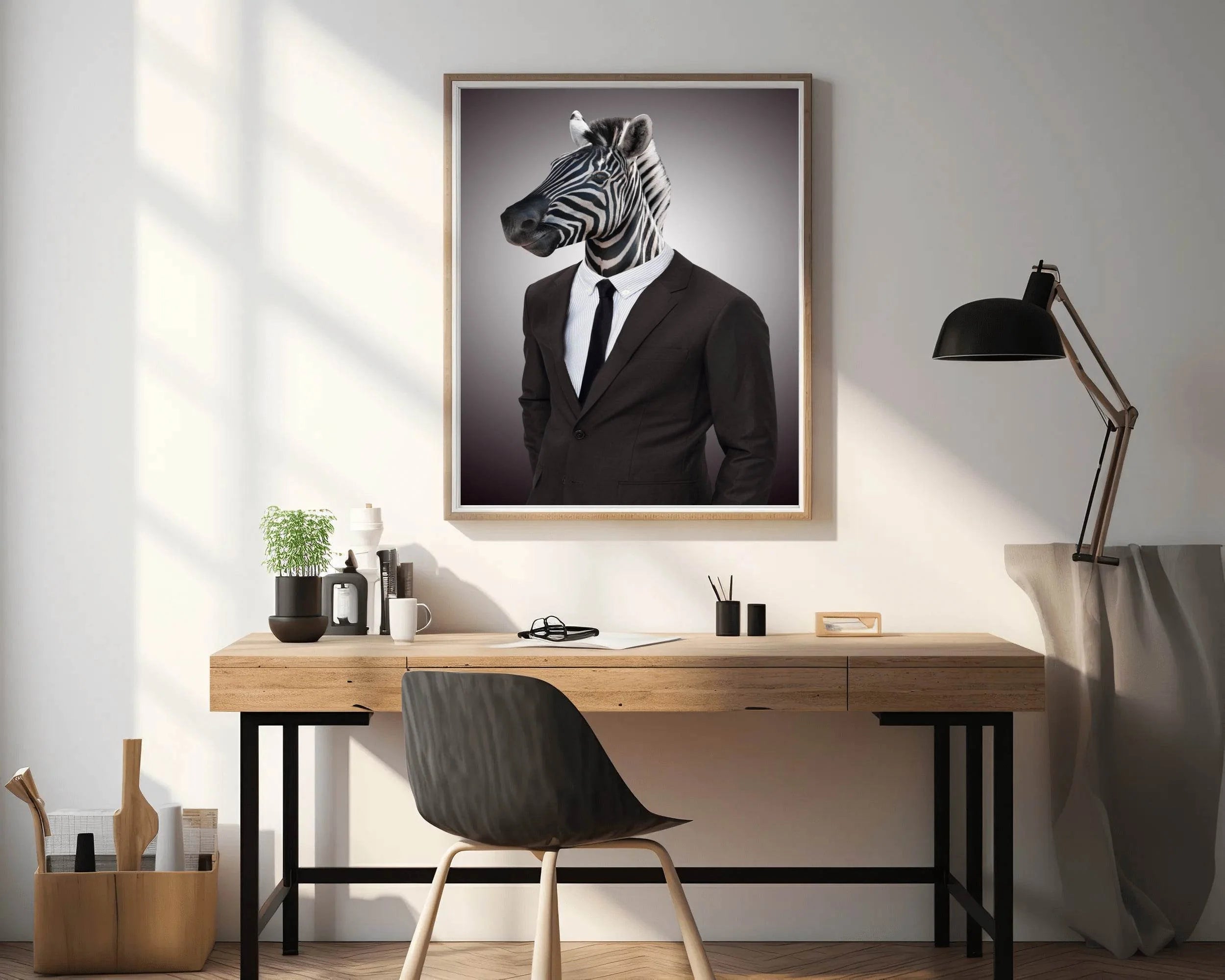 Wearing Suit Zebra Animal Wall Art - beink online art store
