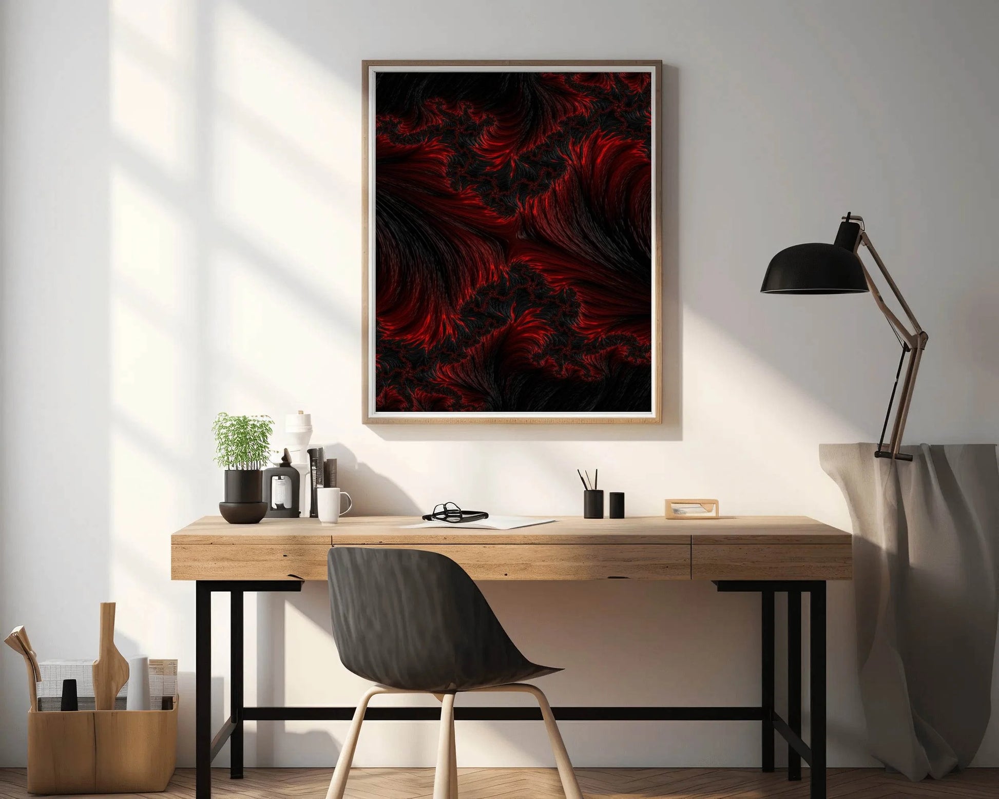 Dark Magnetic Waves Abstract Wall Art - beink online art store