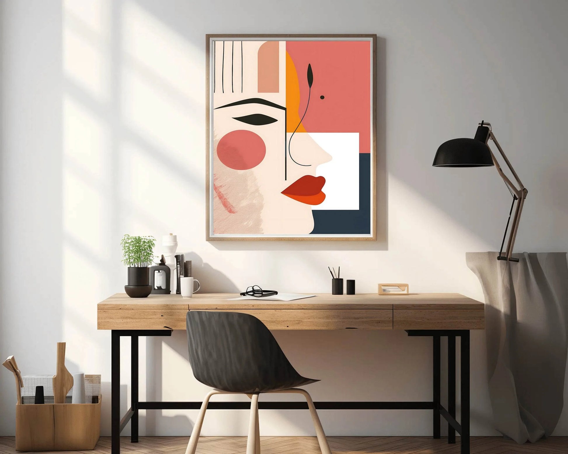 Creative Girl Face Abstract Wall Art - beink online art store