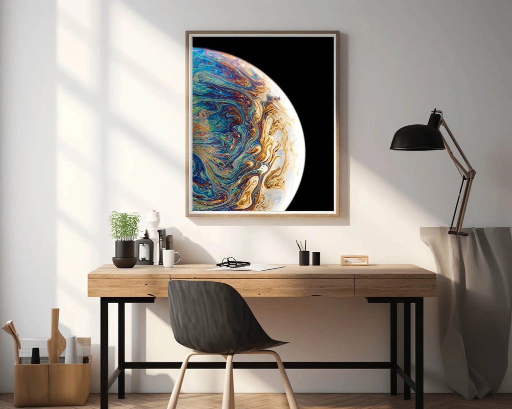 Multicolor Planet Fluid Painting Abstract Wall Art - beink online art store
