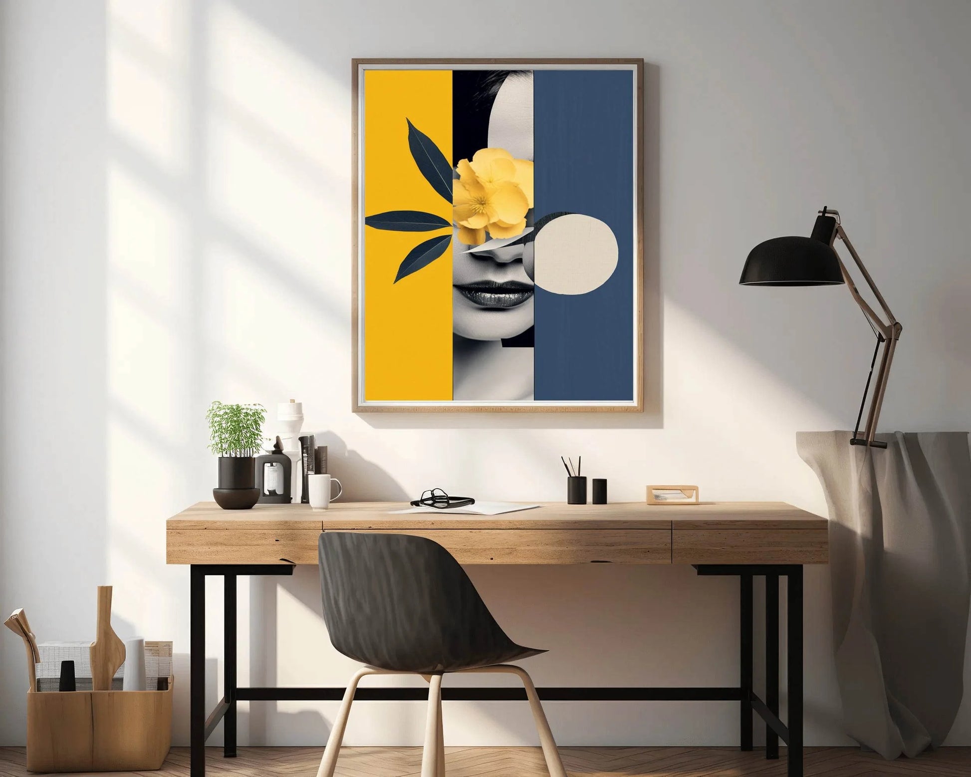 Modern Lady With Flower Abstract Wall Art - beink online art store