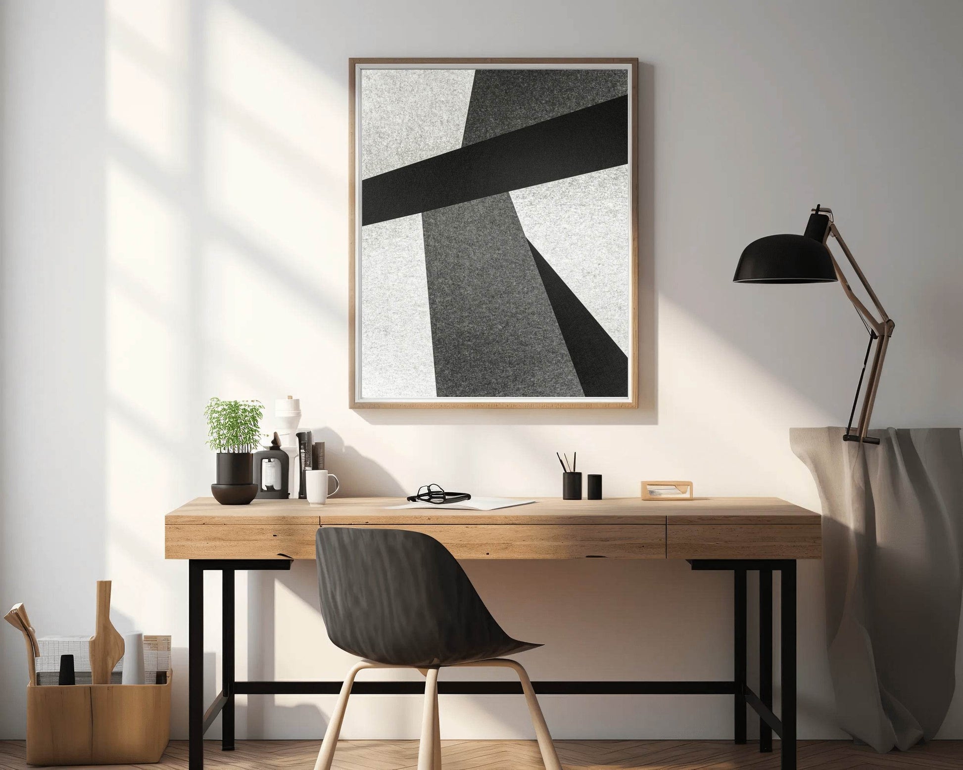 Black and White Lines Abstract Wall Art - beink online art store