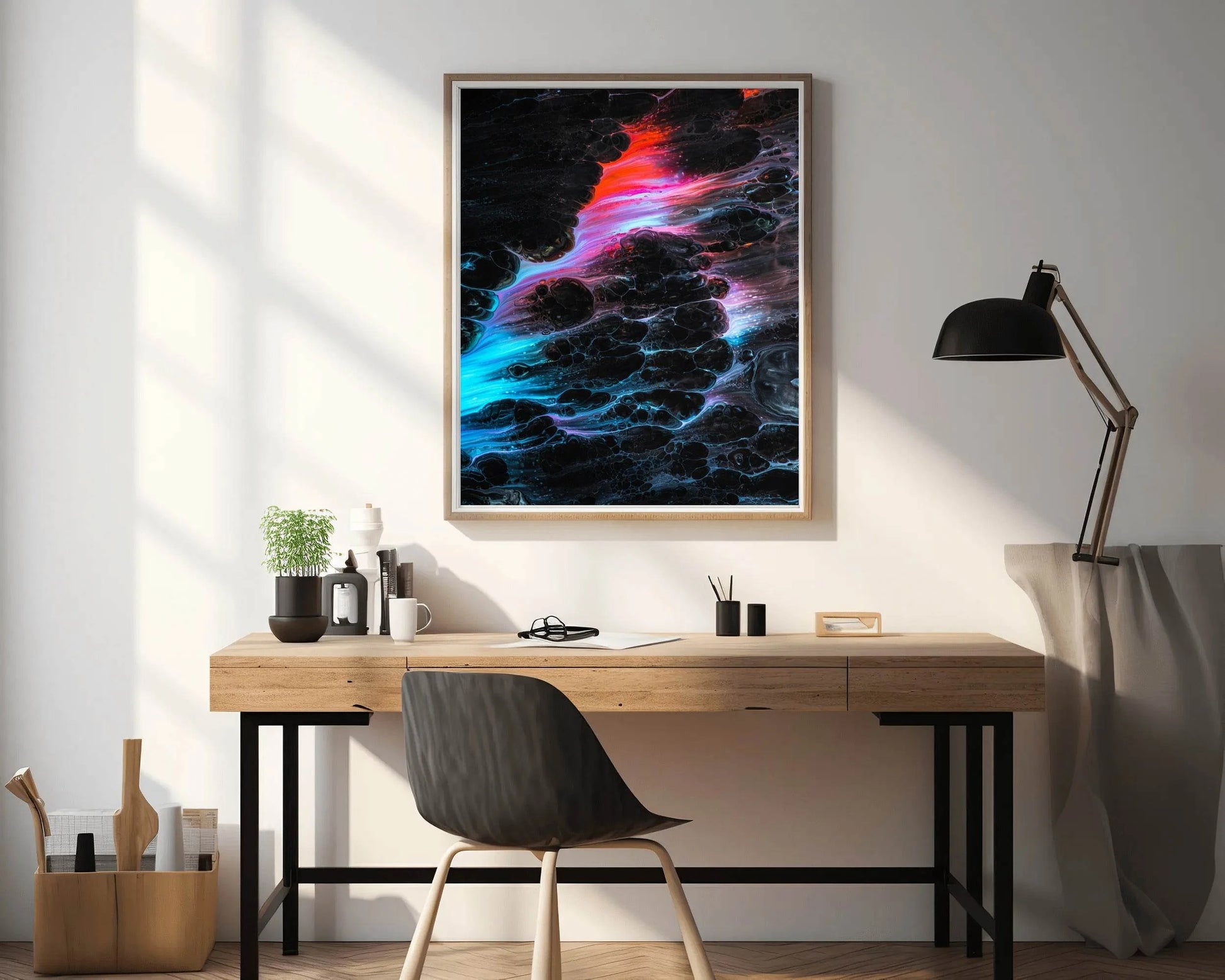 Dark Color Night View on Brush Strokes Abstract Wall Art - beink online art store