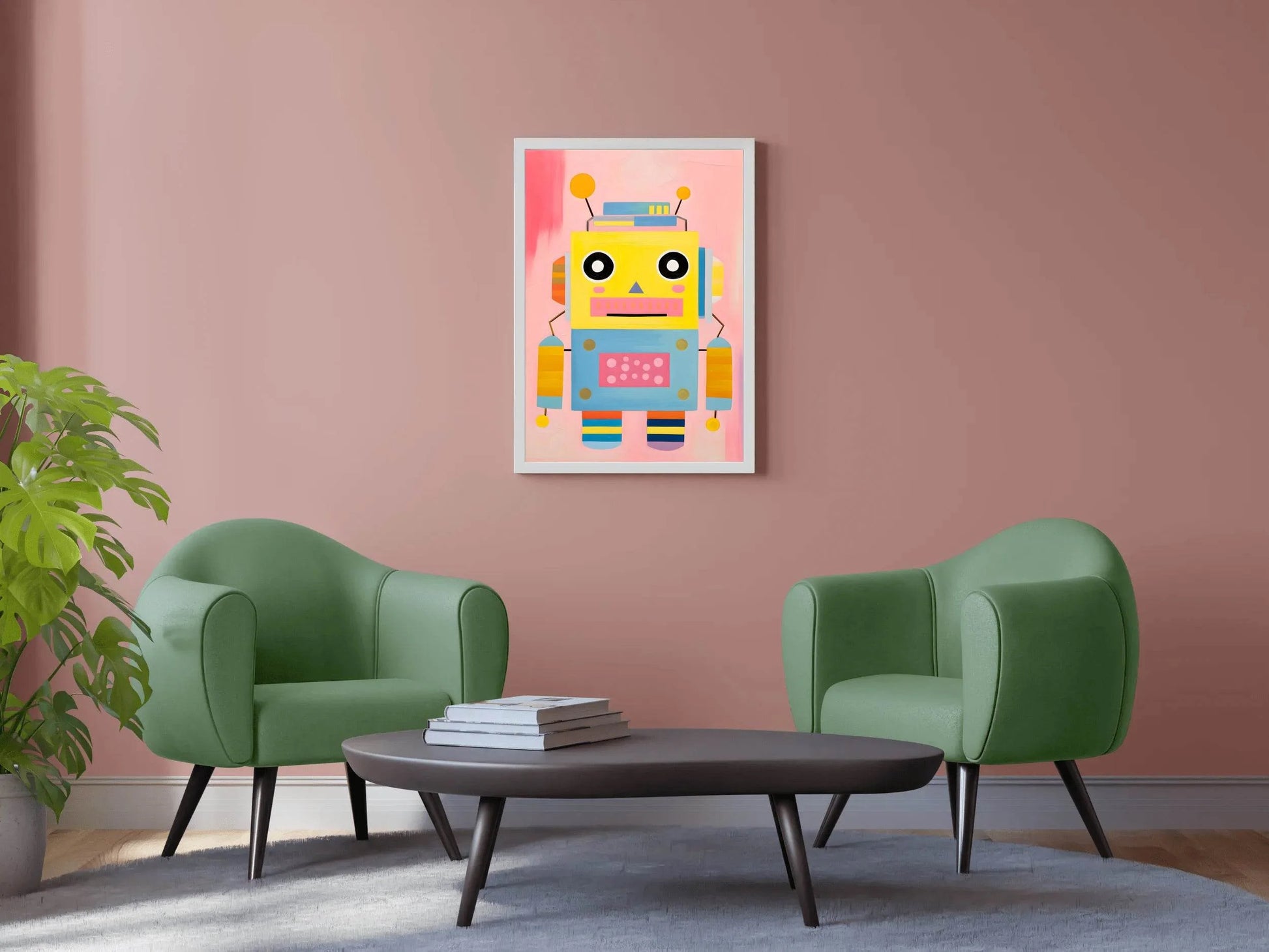 Cartoon Robot Illustration Wall Art - beink online art store
