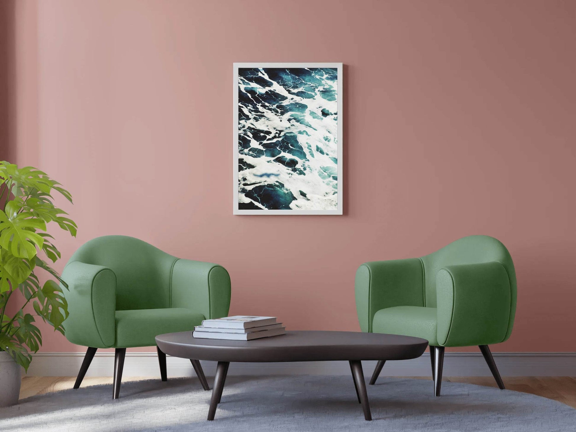 White Sea Waves Abstract Wall Art - beink online art store