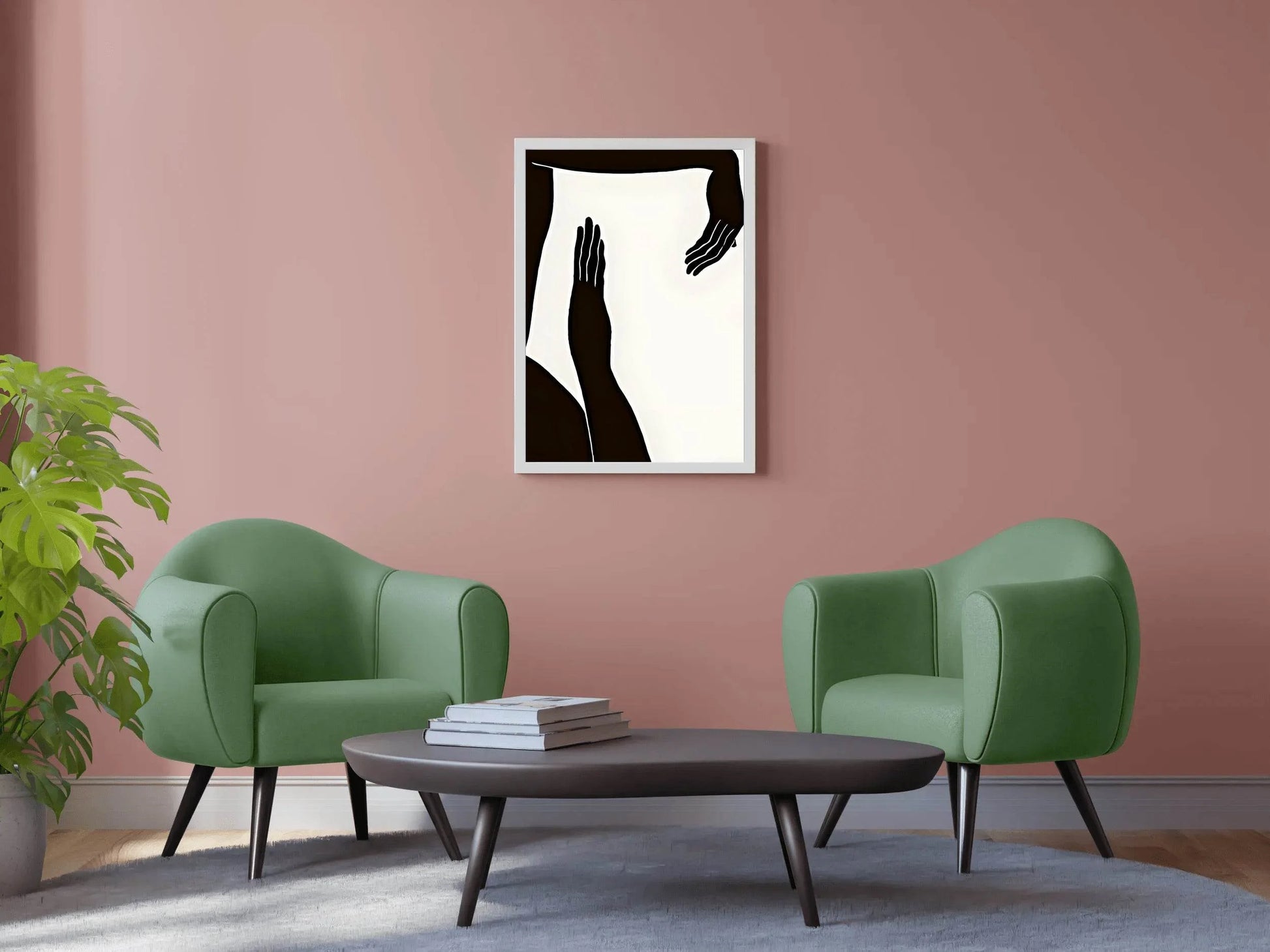 Black Silhouette of Hands Modern Wall Art - beink online art store