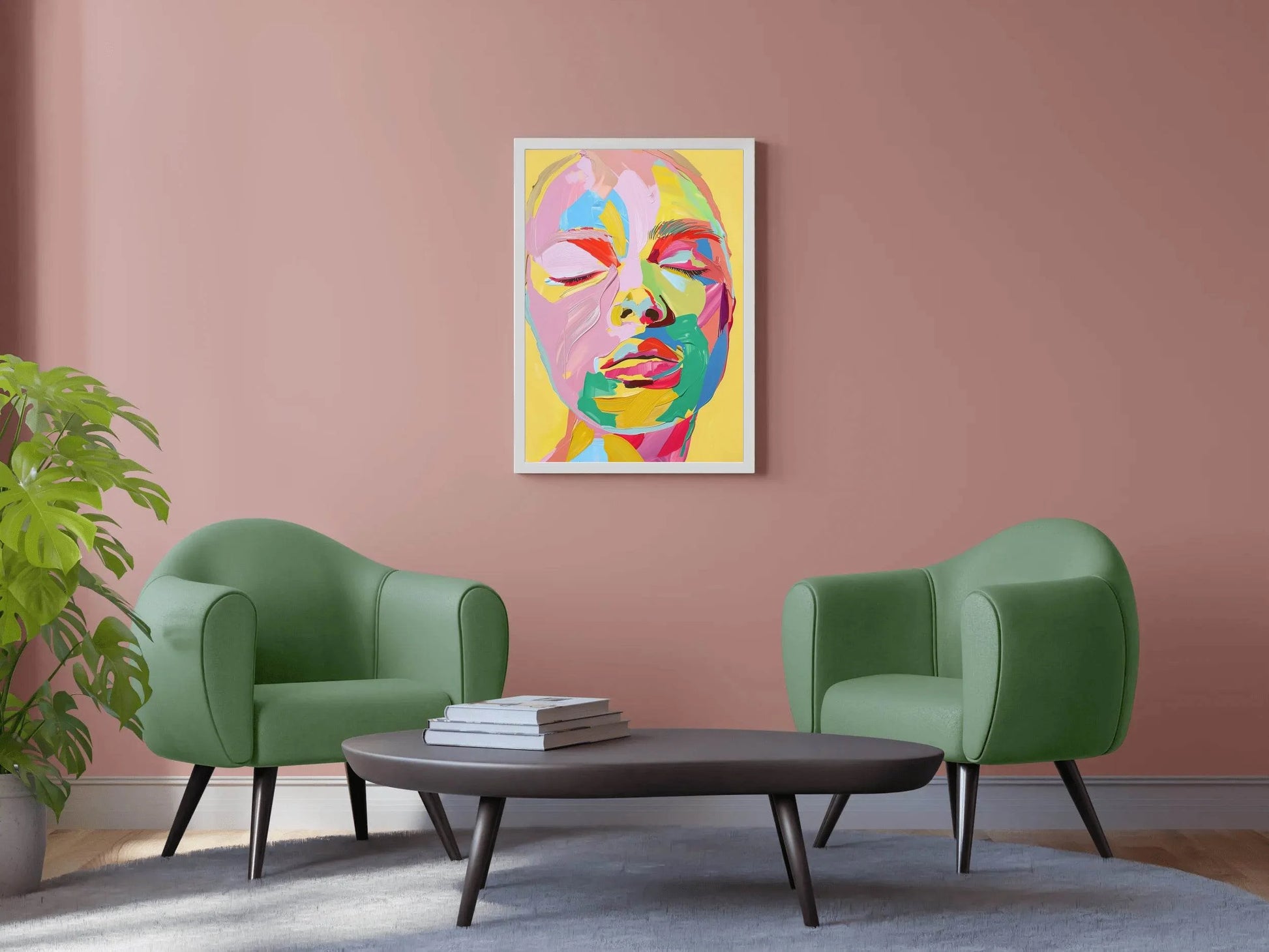 Colorful Face Painting Of Woman Wall Art - beink online art store