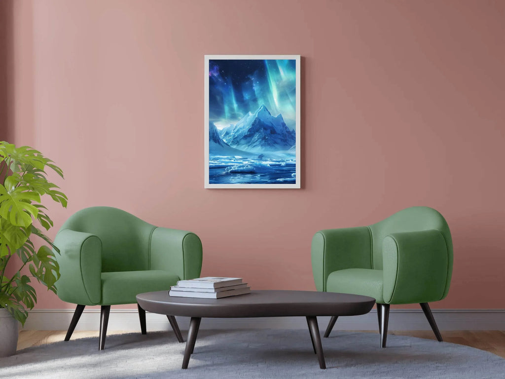 Majestic Mountain Breathtaking Northern lights in a polar landscape Wall Art - beink online art store