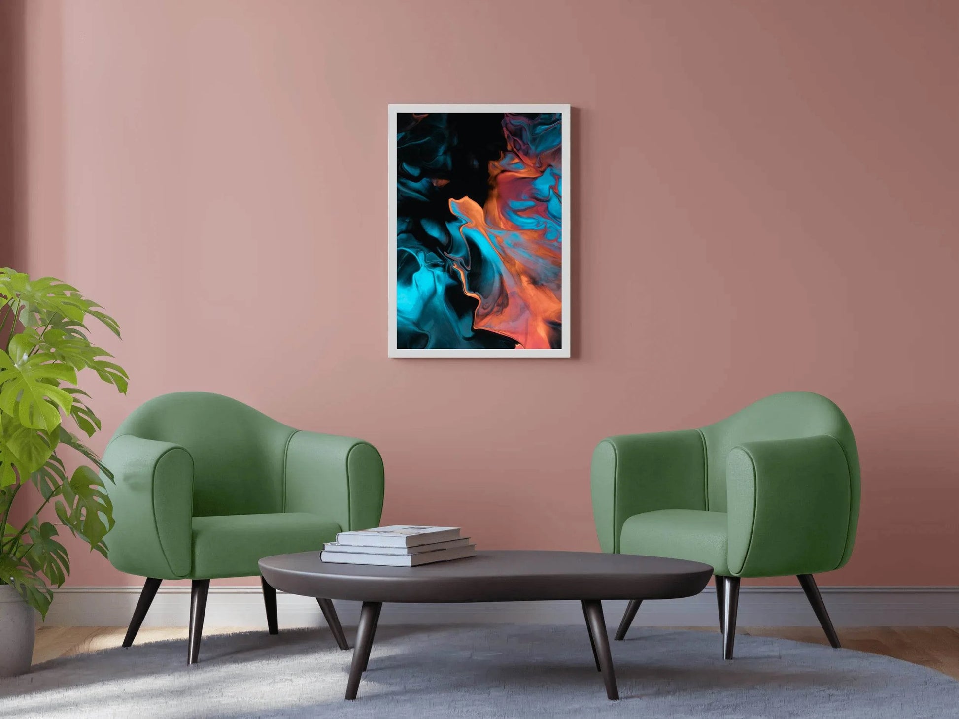Dark Multicolor Oil Paint Abstract Wall Art - beink online art store