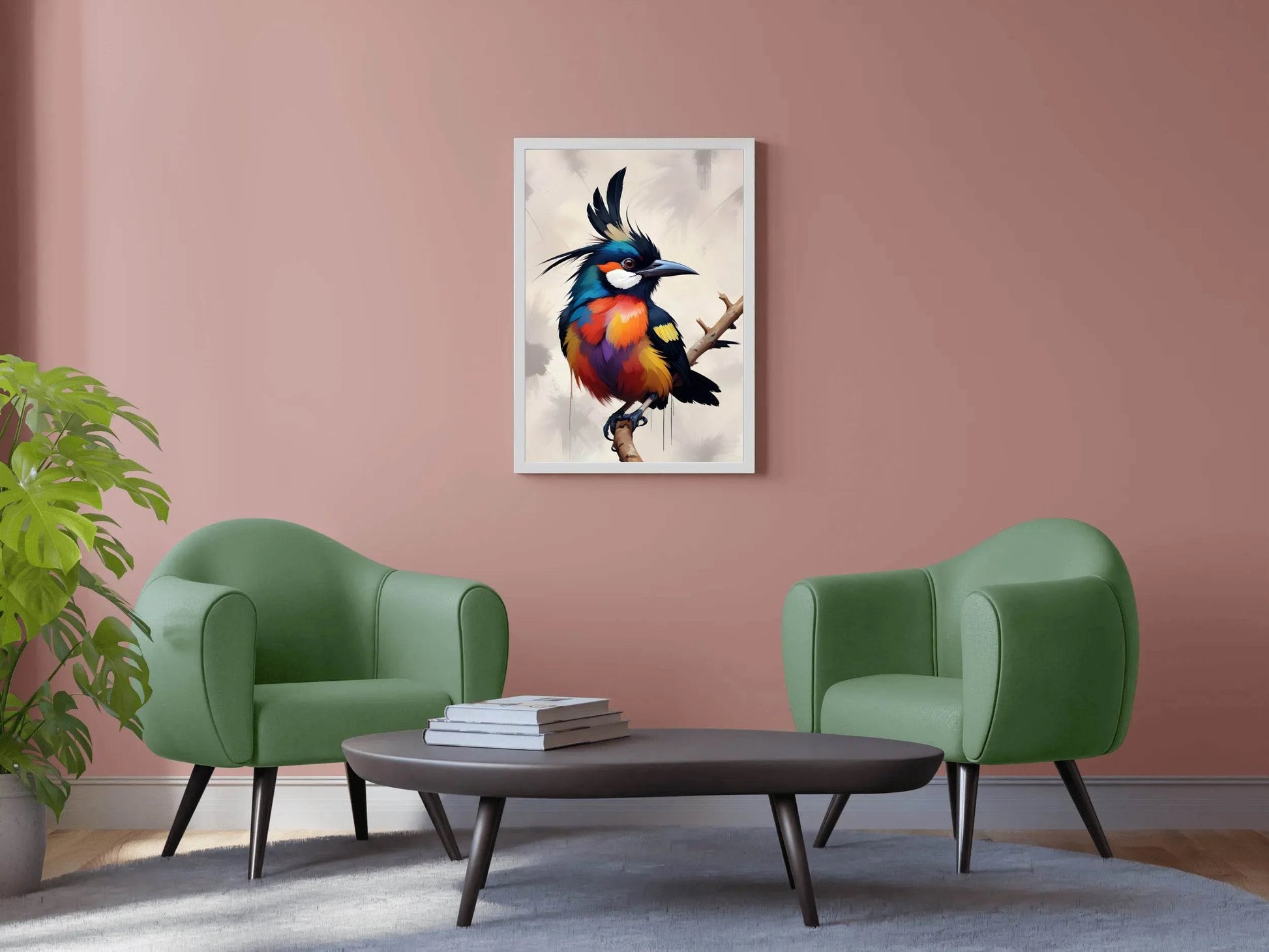 Watercolor Kingfisher Bird Wall Art - beink online art store
