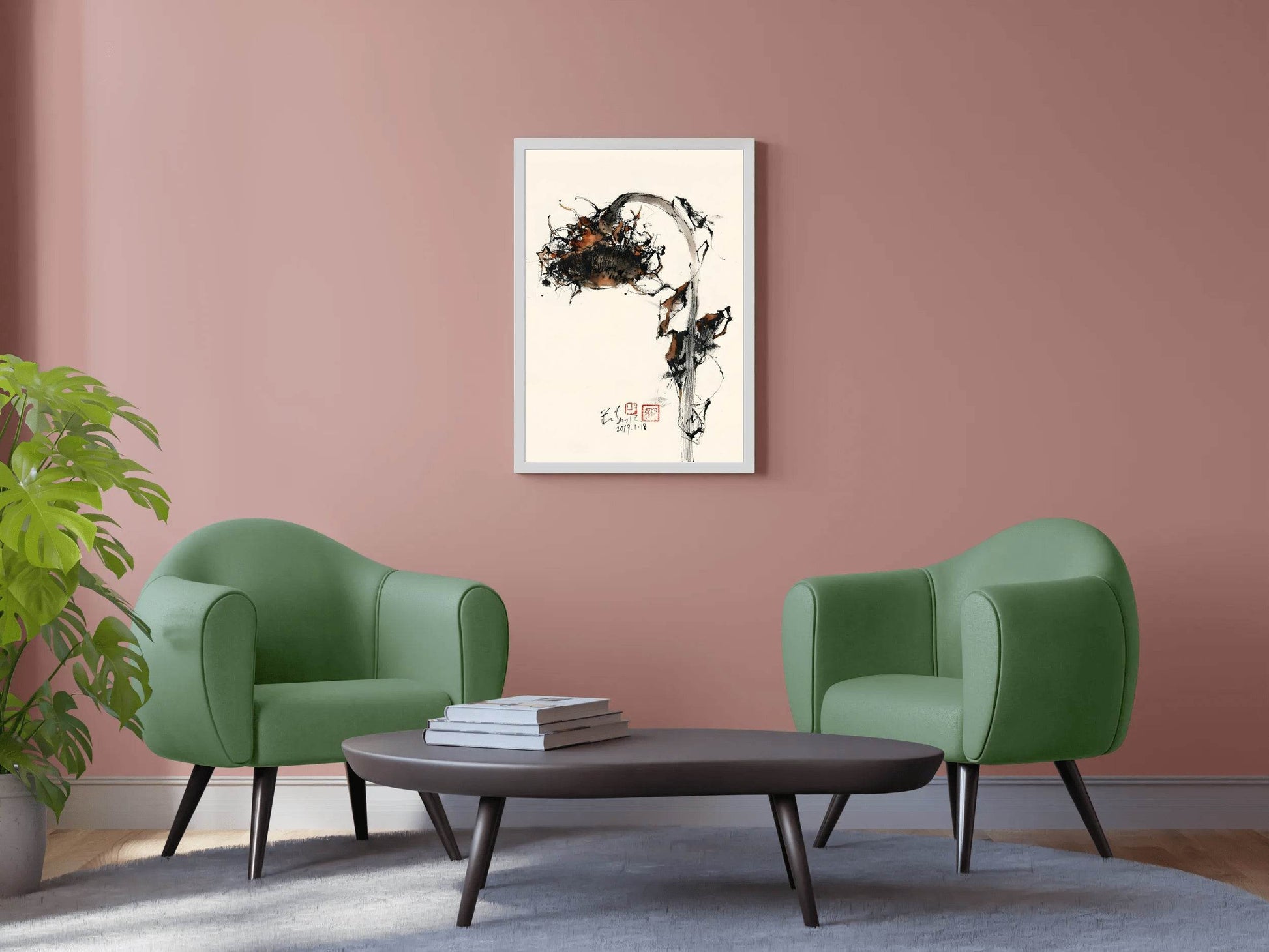 Watercolor Painting of Withered Sunflower Wall Art - beink online art store