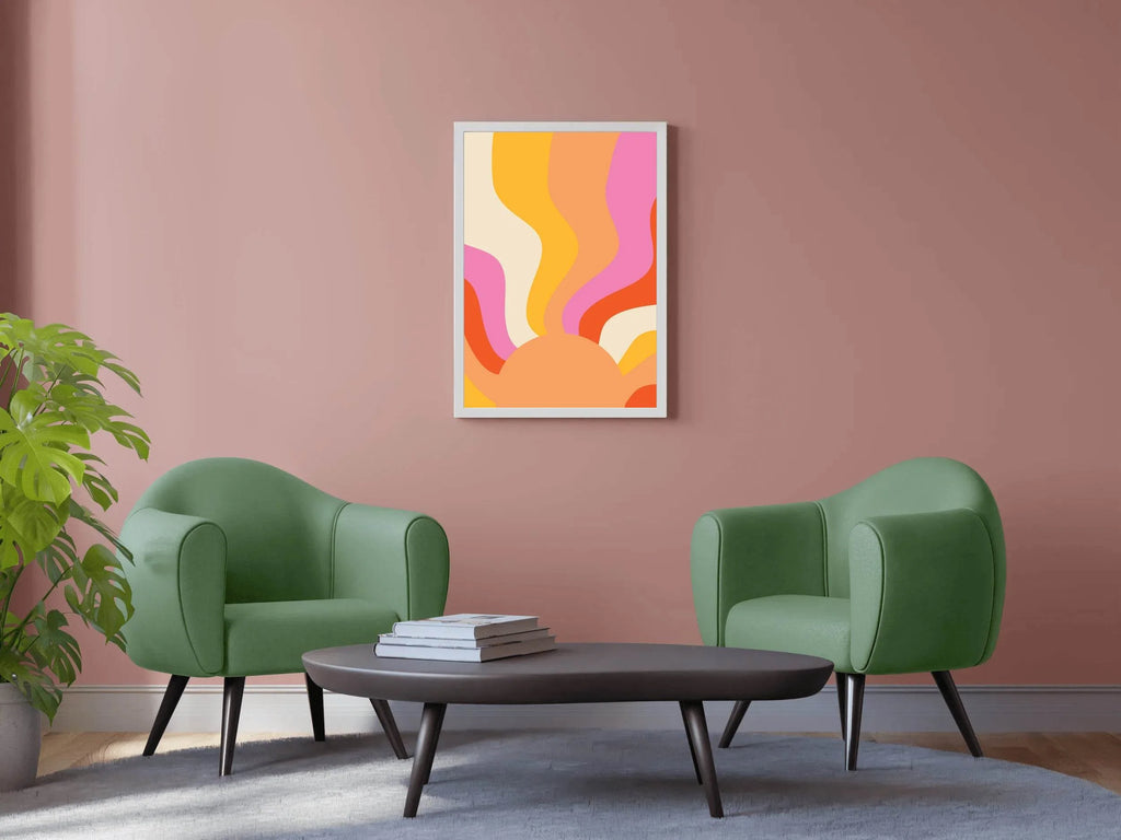 Watercolor Painting of Sun Rays Wall Art - beink online art store