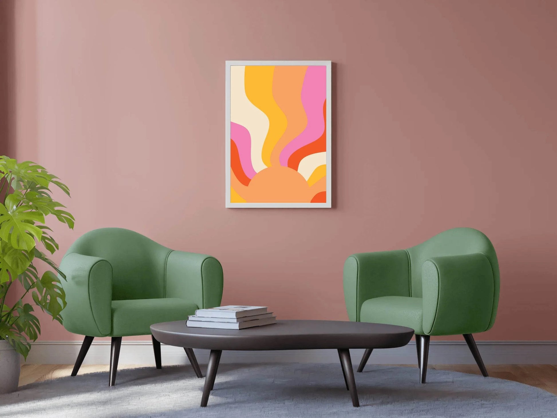 Watercolor Painting of Sun Rays Wall Art - beink online art store