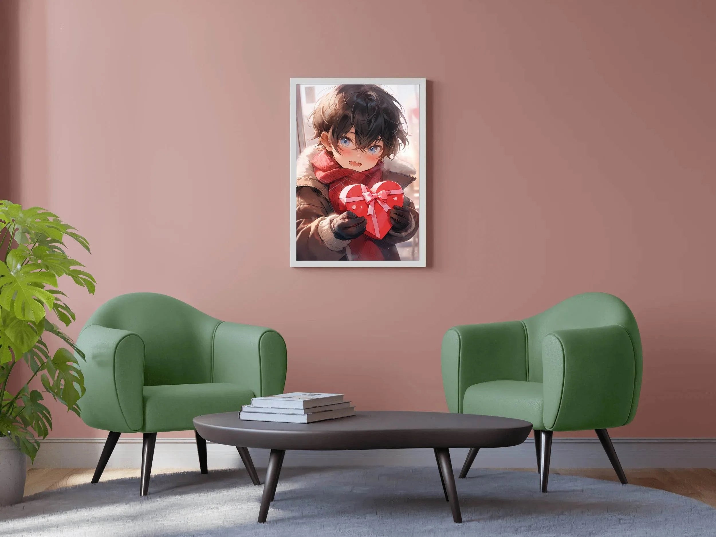 Anime Style Celebrating Valentines Day Anime Wall Art - beink online art store