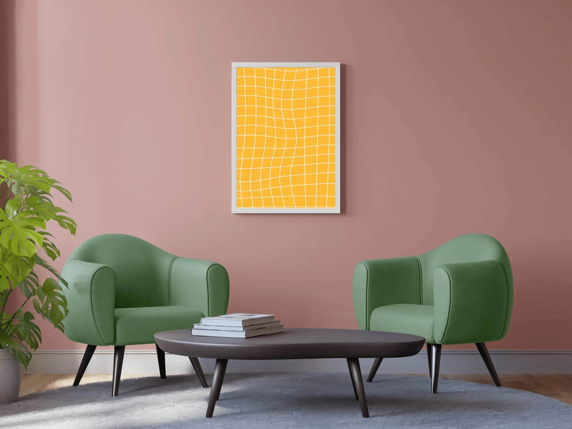 Yellow Curved Background Painting Wall Art - beink online art store