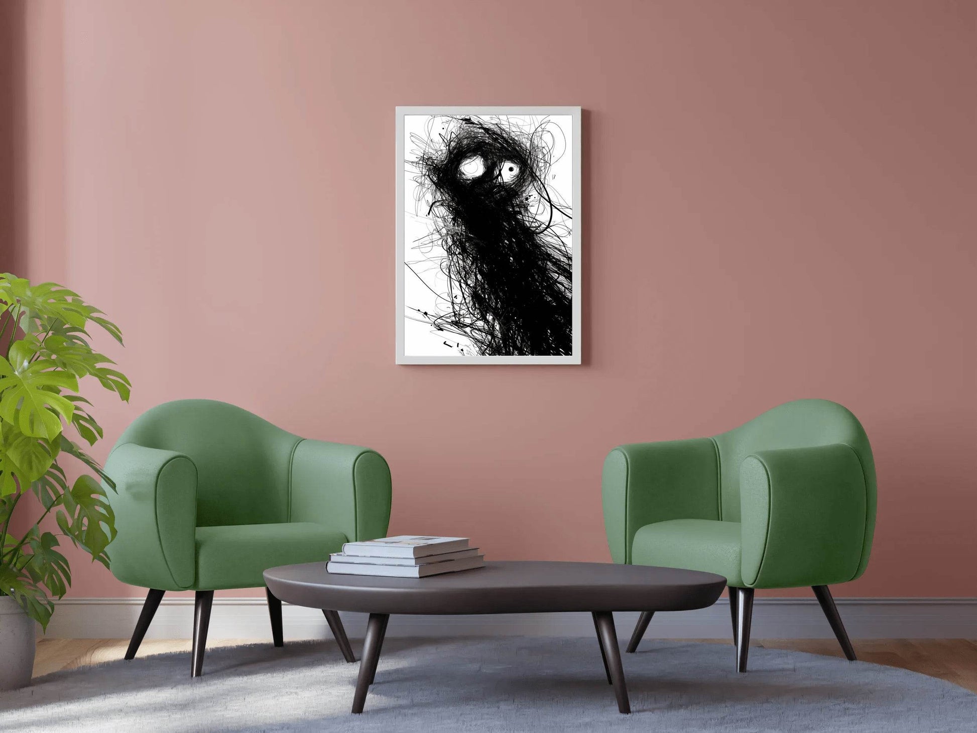 Tangled Nightmare- Black Sketch Shape Wall Art - beink online art store