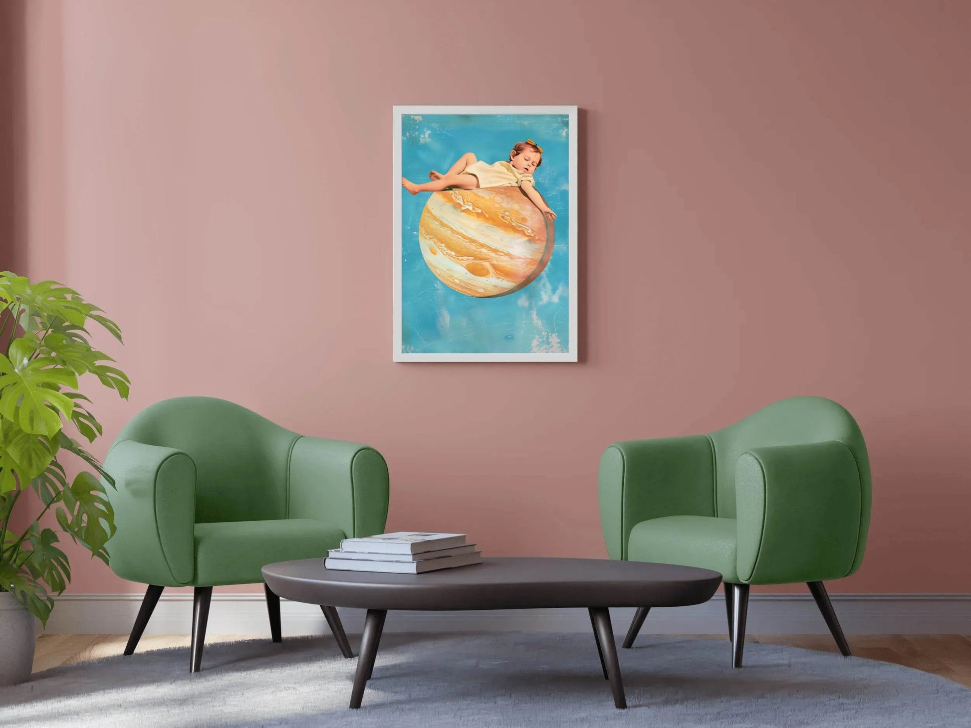 Baby Girl Sleeping On Mars Wall Art - beink online art store