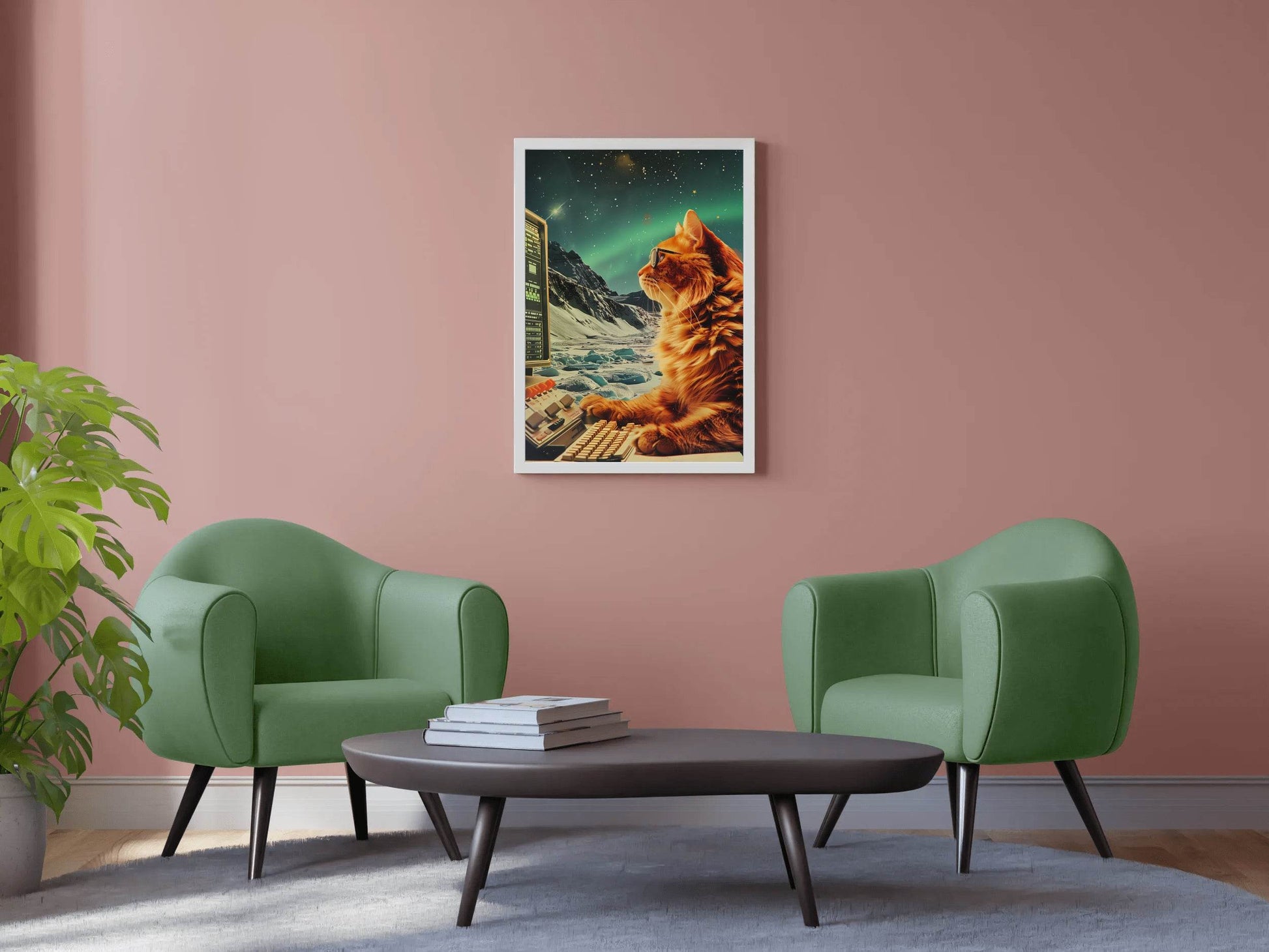 A Cat Watching The Computer Wall Art - beink online art store