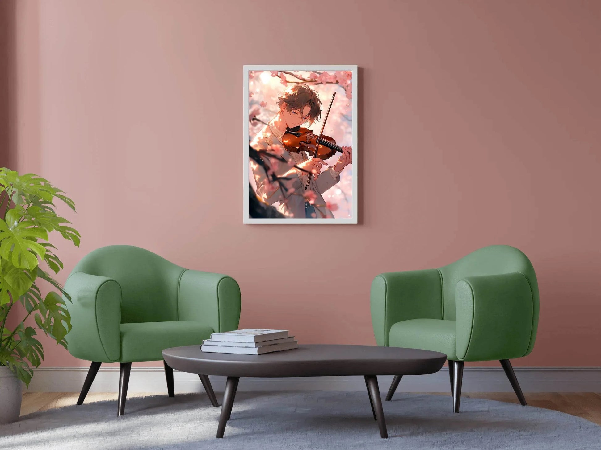 Young Anime Boy Playing violin Wall Art - beink online art store