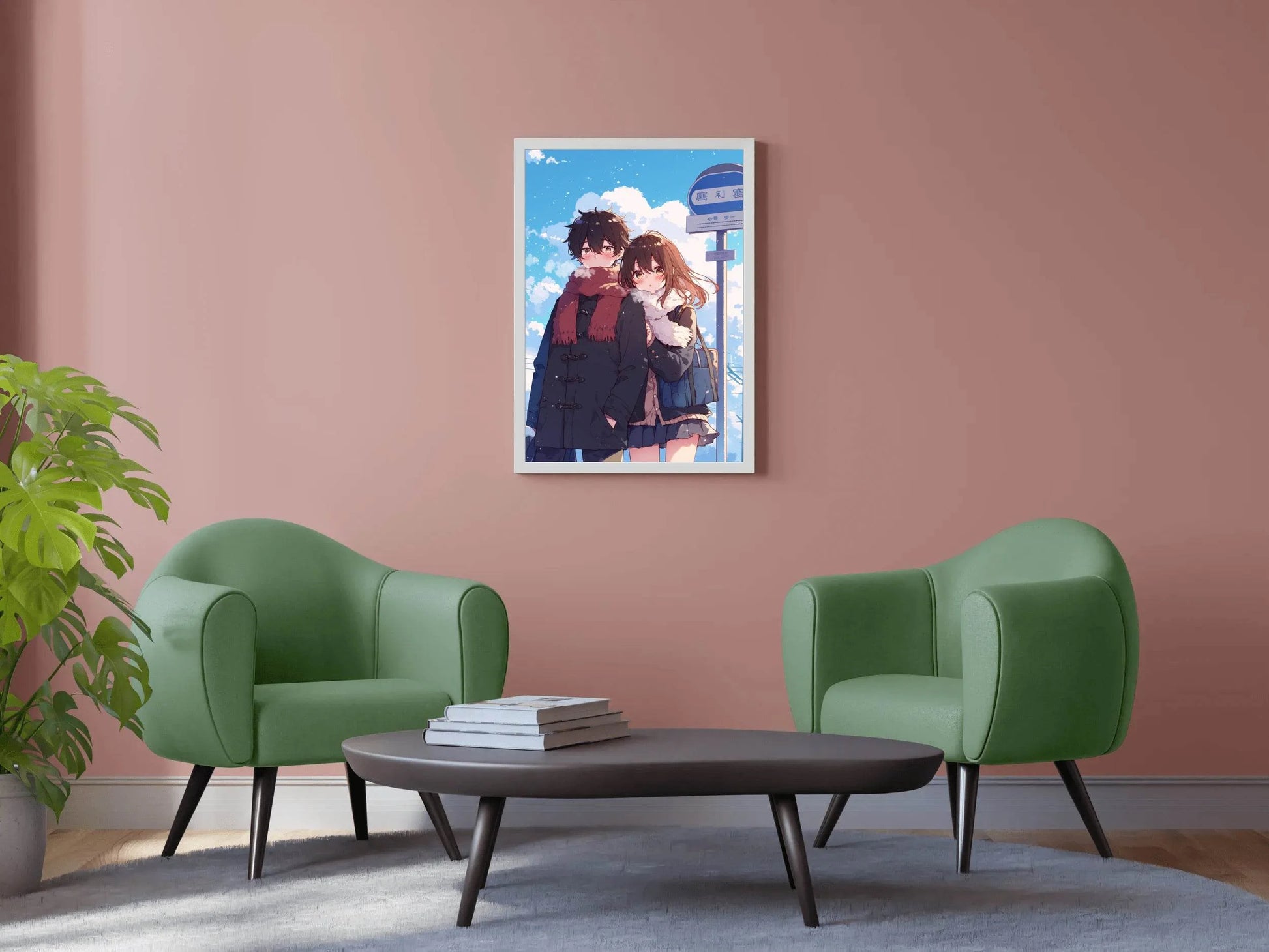 Anime Style Boy and Girl Hugging Couple - beink online art store