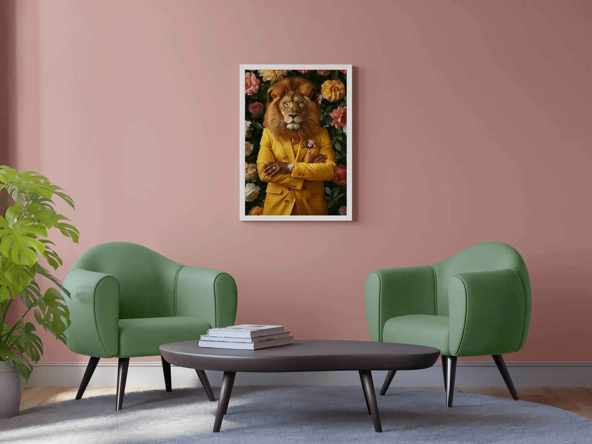 Master Flame Lion Wearing Coat Wall Art - beink online art store