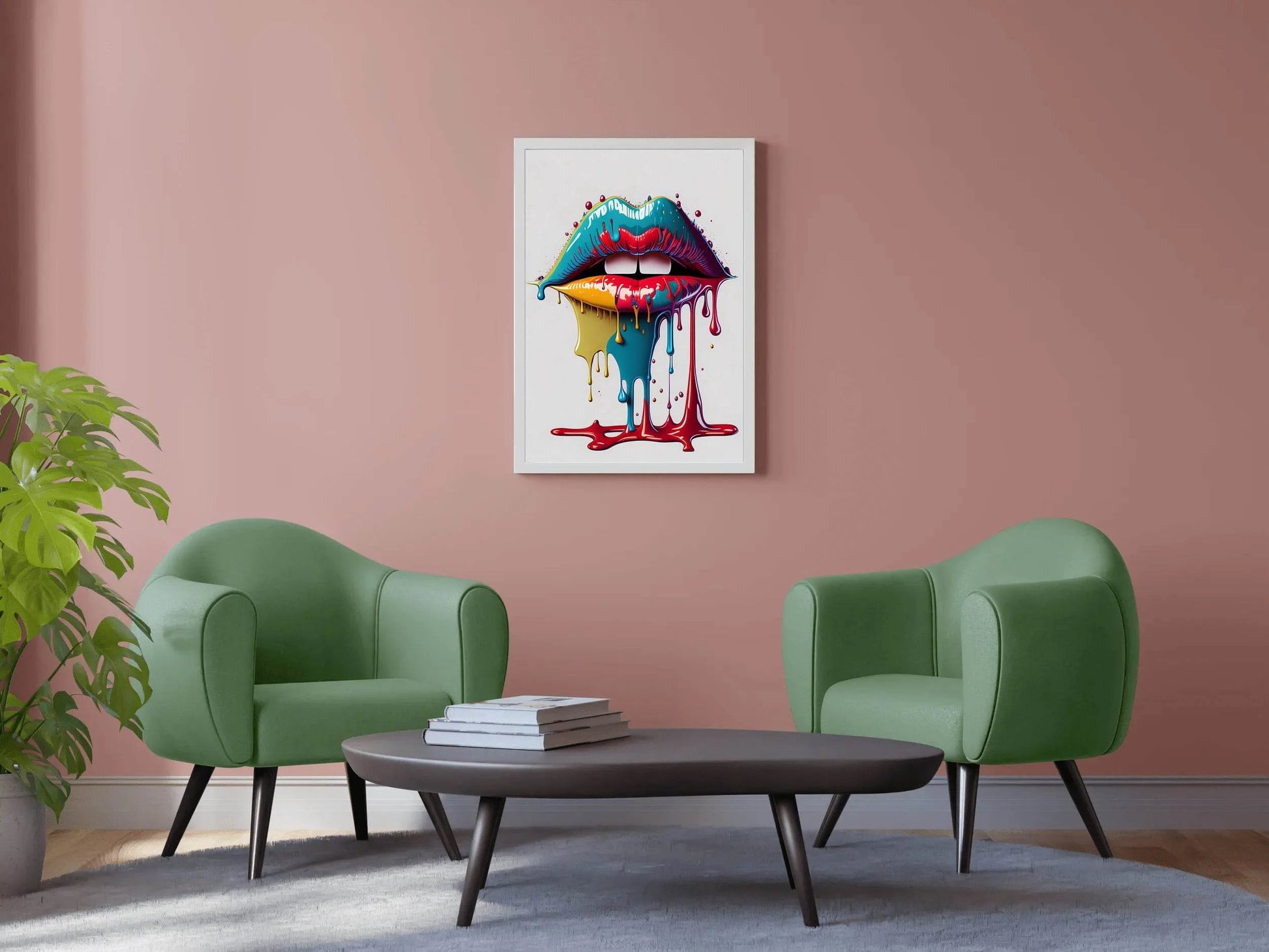 Woman Lips With Colorful Lipstick Wall Art - beink online art store