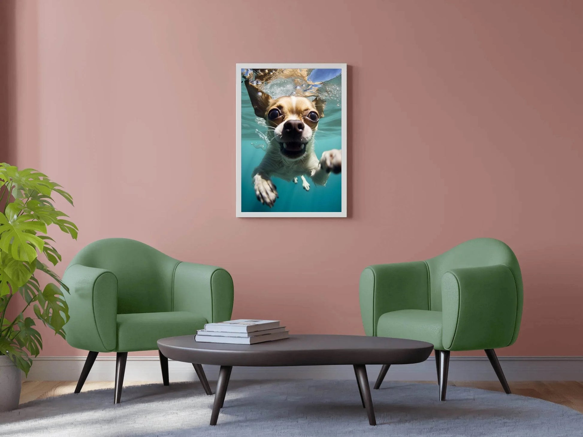 Underwater Chihuahua Dog Wall Art - beink online art store