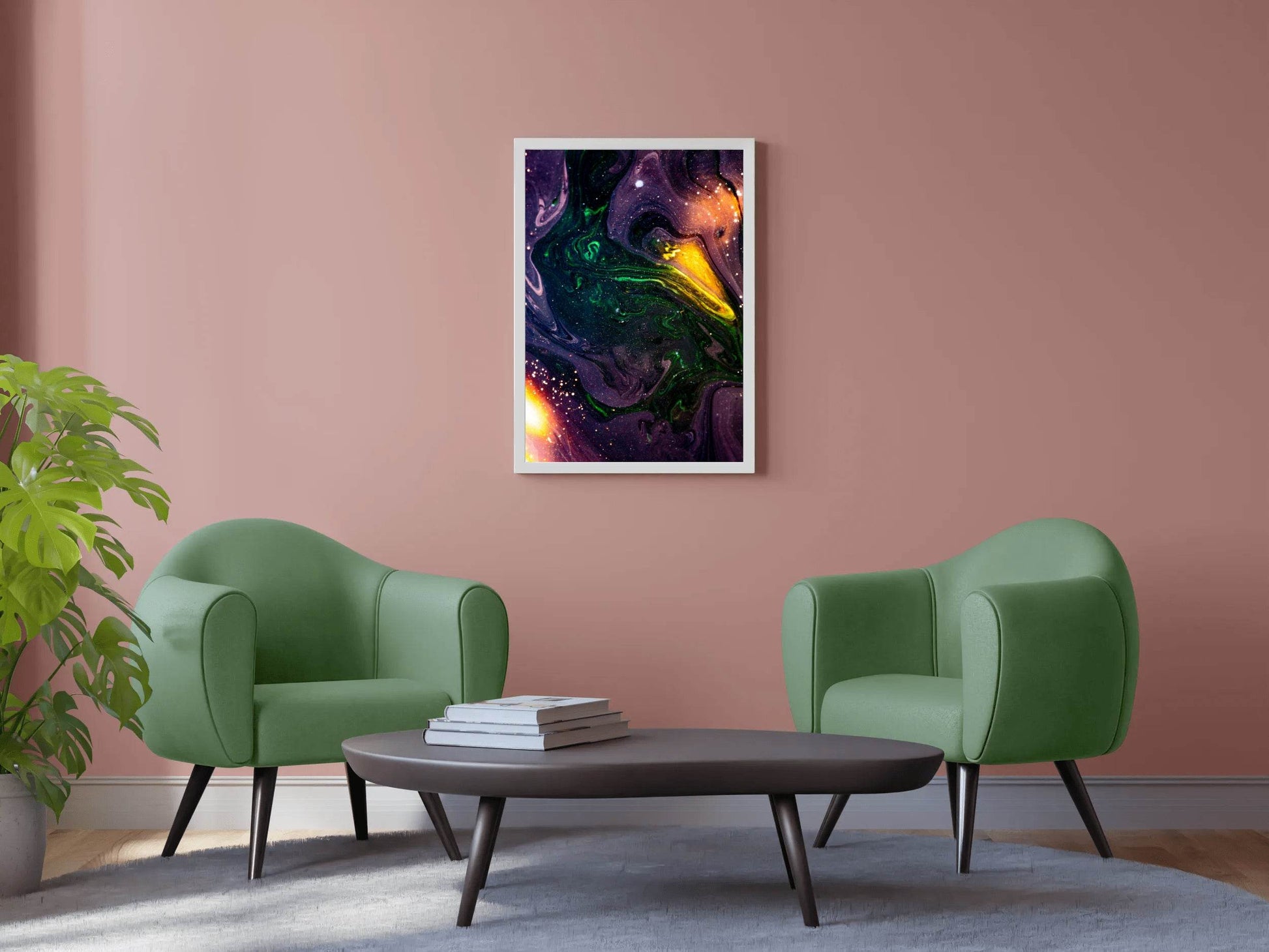 Galaxy with Oil Paint Abstract Wall Art - beink online art store