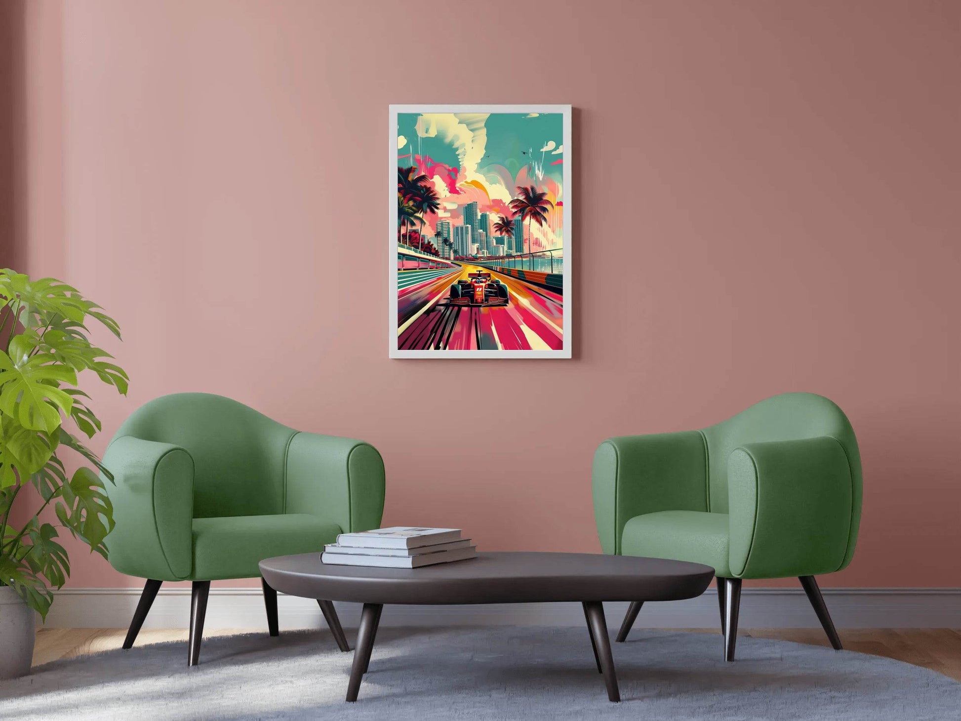 Formula 1 Watercolor Painting Wall Art - beink online art store