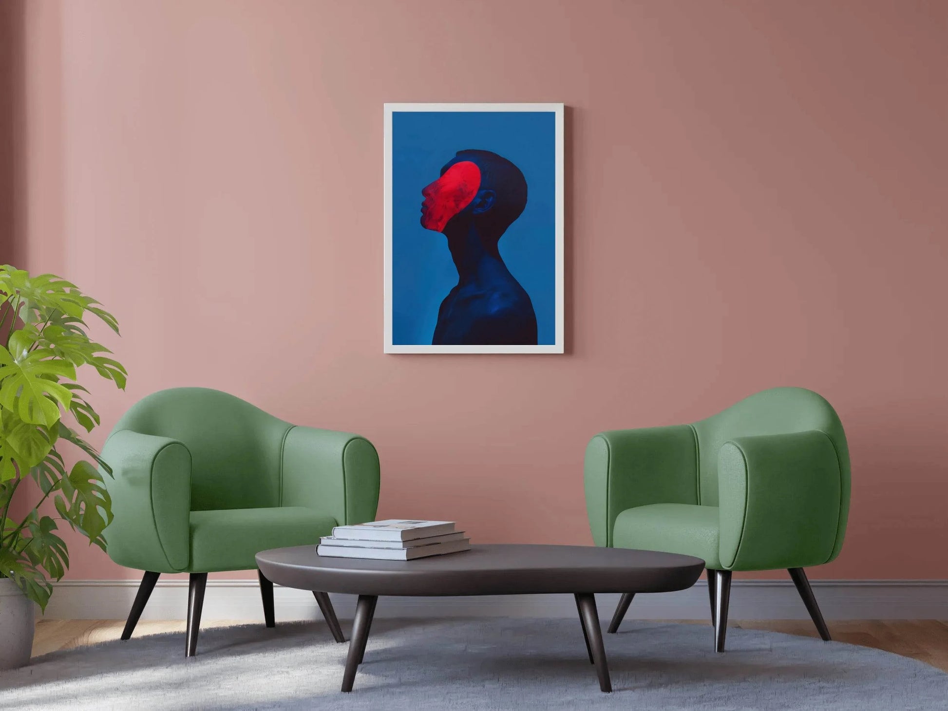 Red Face Oil Painting Wall Art - beink online art store