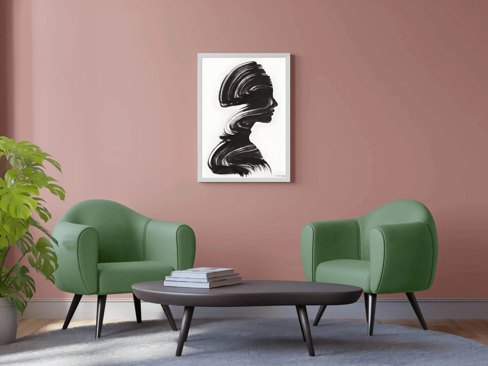 Women Image With Brush Strokes Modern Wall Art - beink online art store
