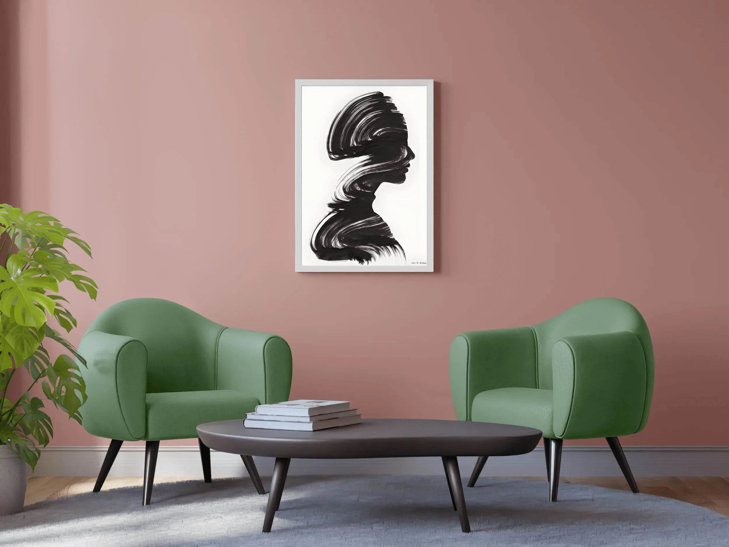 Women Image With Brush Strokes Modern Wall Art - beink online art store