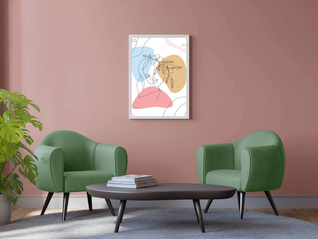 Beautiful Woman's Head Flower Wall Art - beink online art store