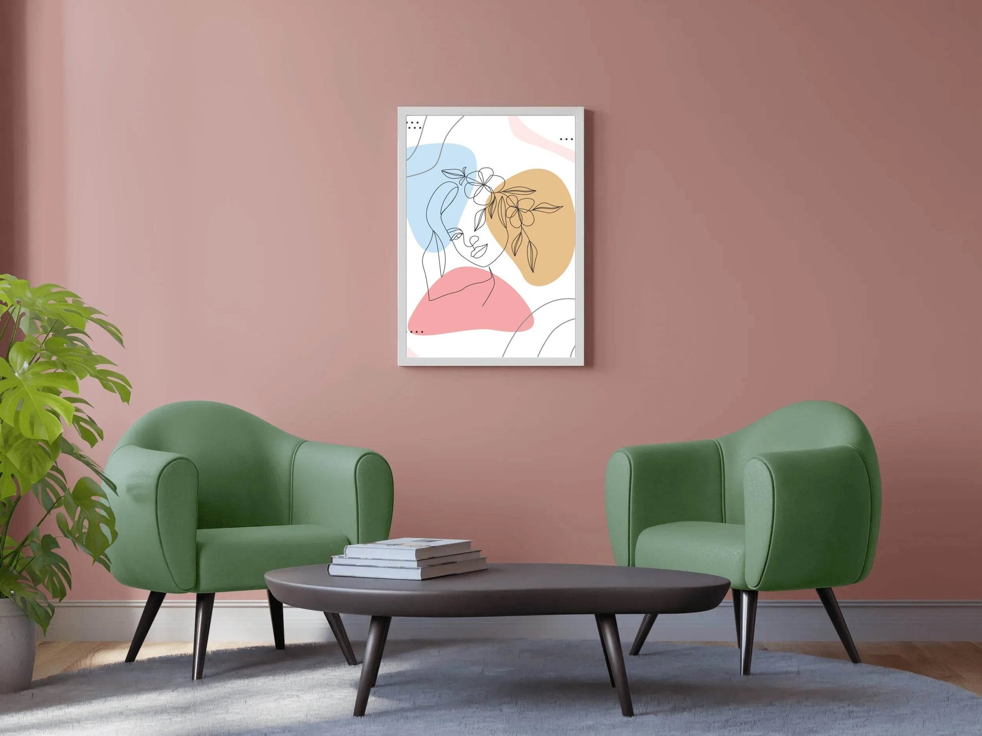 Beautiful Woman's Head Flower Wall Art - beink online art store