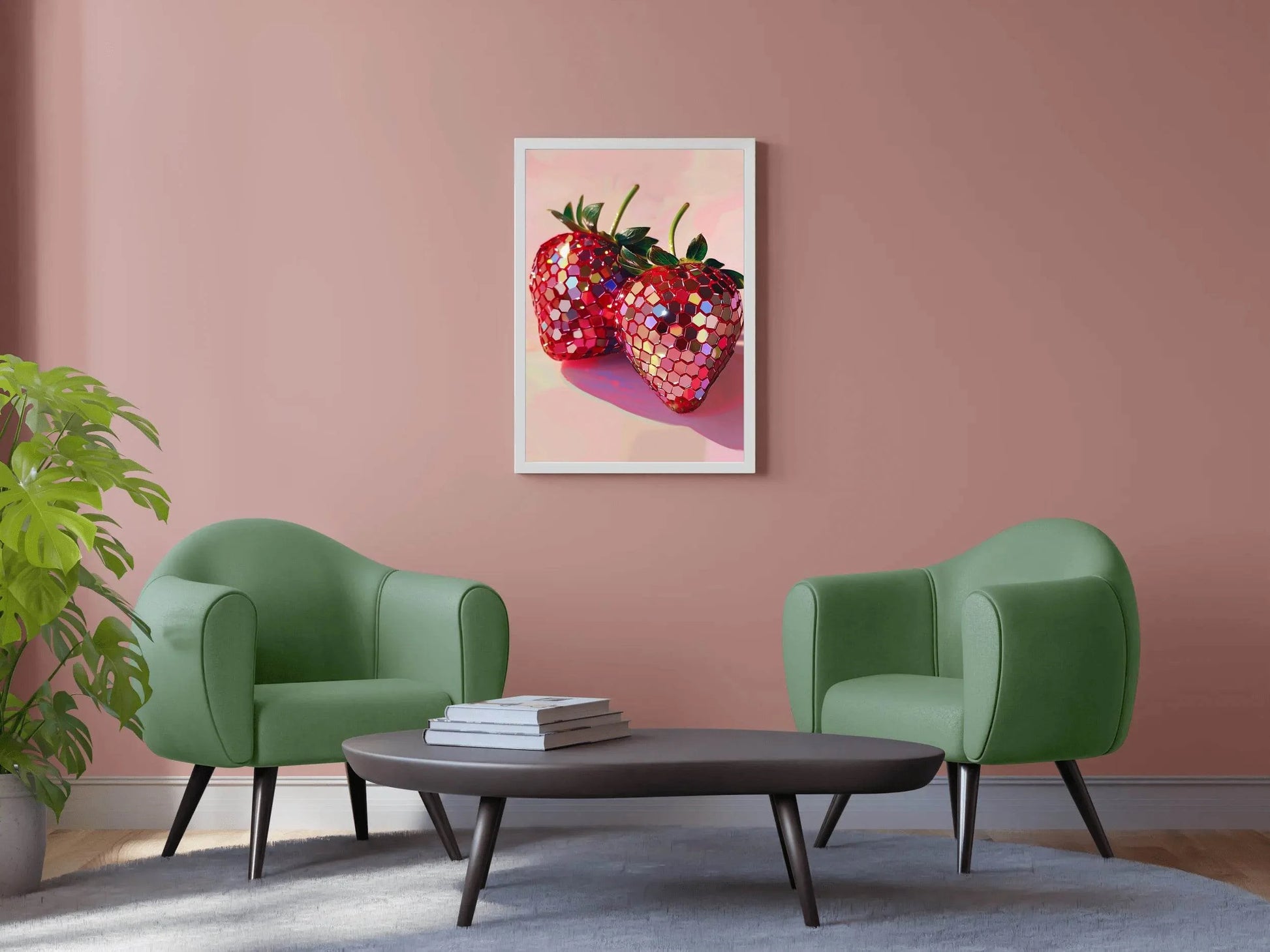 Kids Disco Strawberries Wall Art - beink online art store