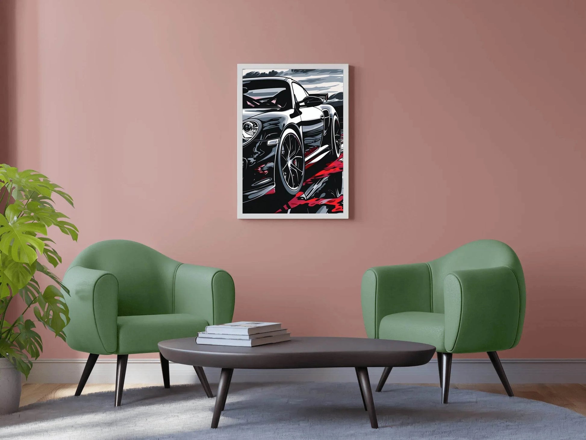 Black Porsche Carrera Canvas Wall Art - beink online art store