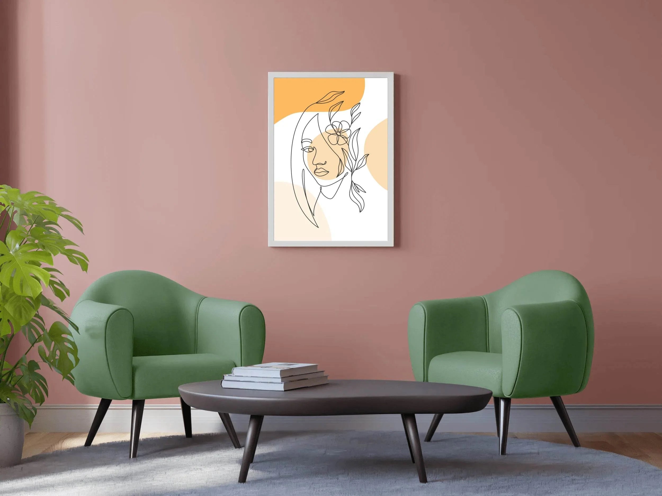 Minimal Flower Crown Design Wall Art - beink online art store