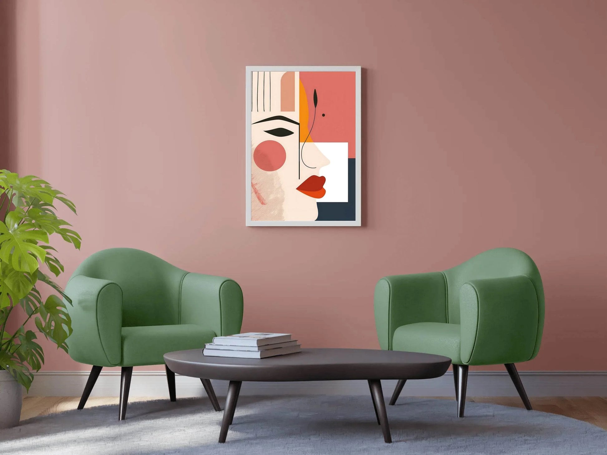 Creative Girl Face Abstract Wall Art - beink online art store