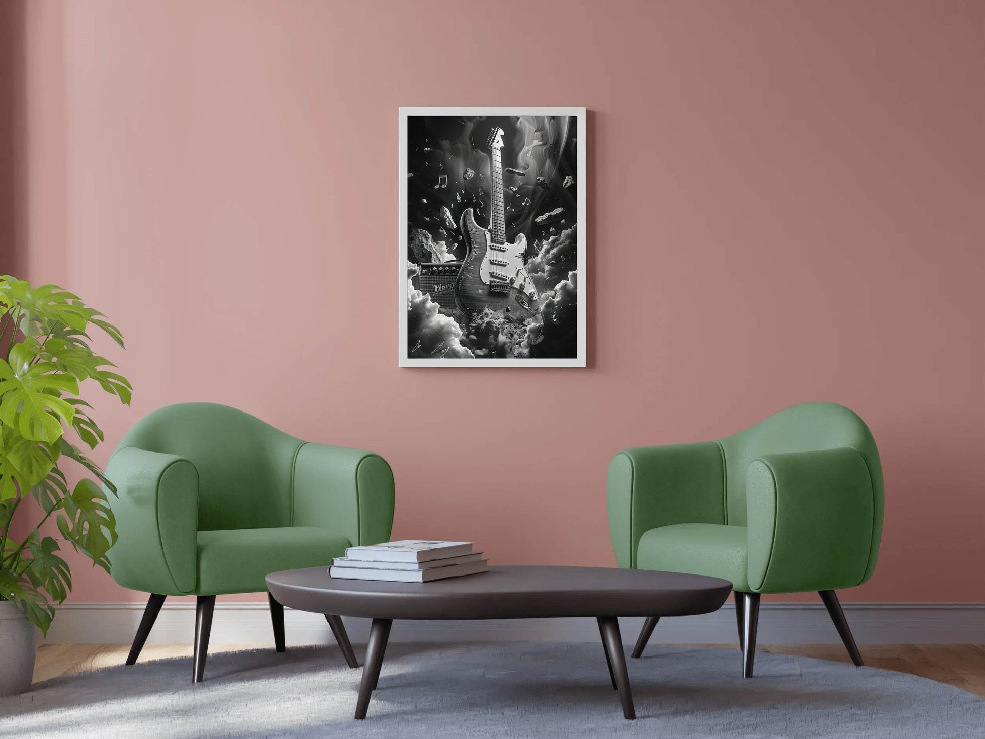 Black Rock Electric Guitar Wall Art - beink online art store