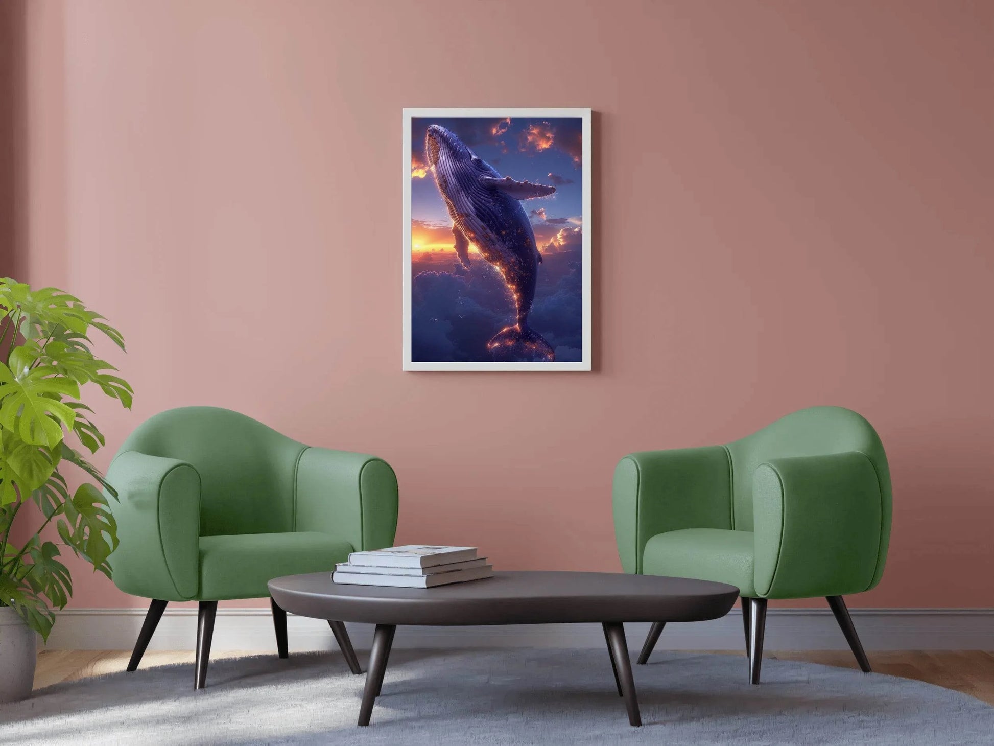 Digital Painting of Fantasy Whale Wall Art - beink online art store