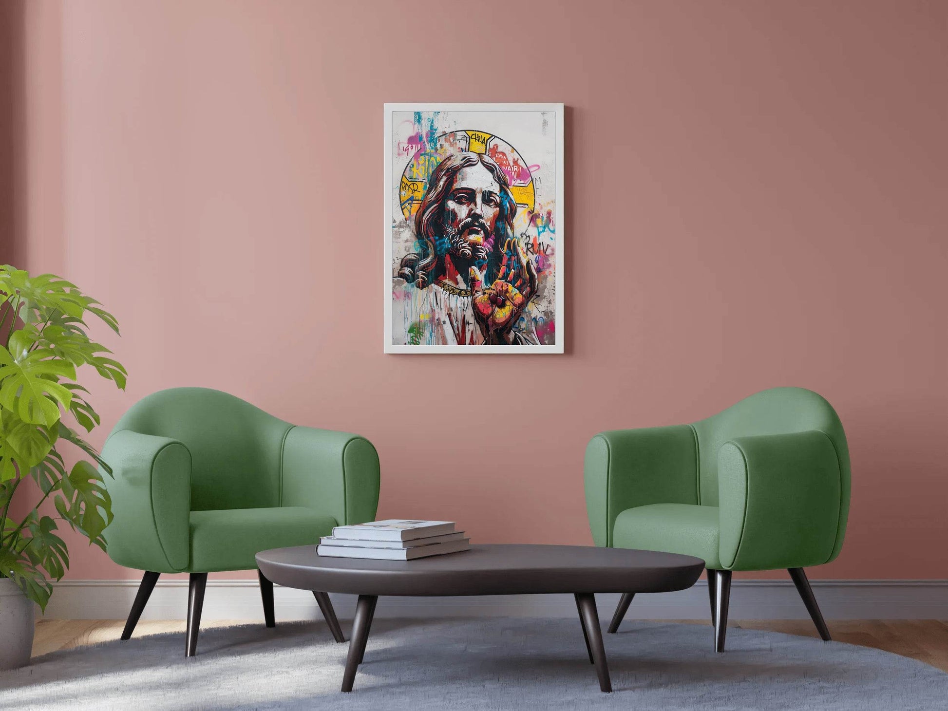 Graffiti Background of Jesus Christ Wall Art - beink online art store