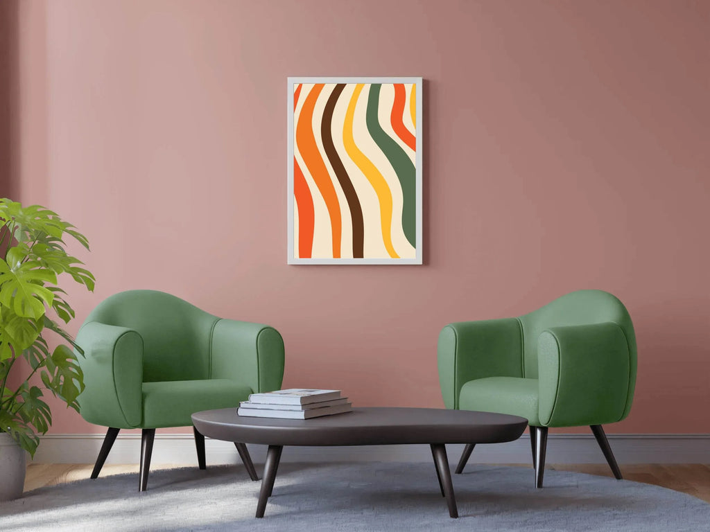 Painting Colored Wavy Lines Wall Art - beink online art store