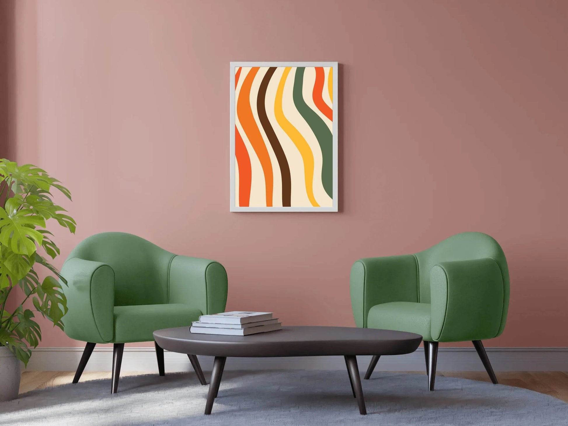 Painting Colored Wavy Lines Wall Art - beink online art store