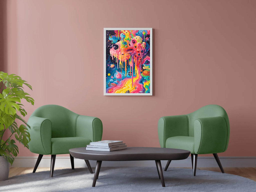 Brightly Colored Psychedelic Painting of a Monster Wall Art - beink online art store