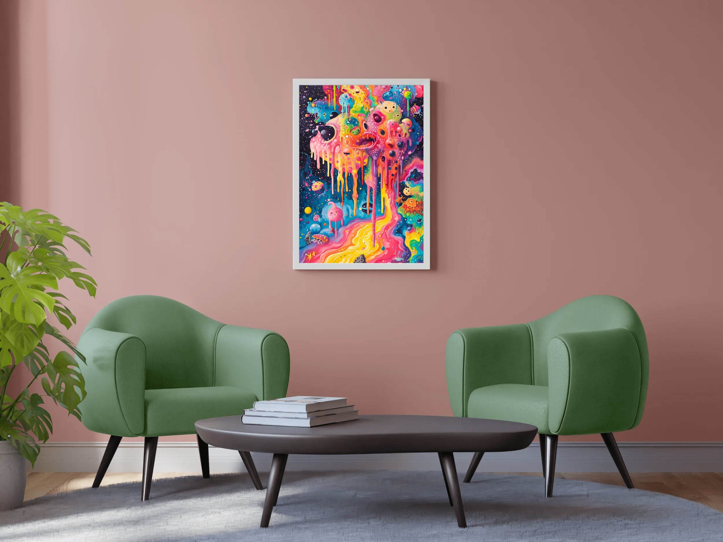 Brightly Colored Psychedelic Painting of a Monster Wall Art - beink online art store