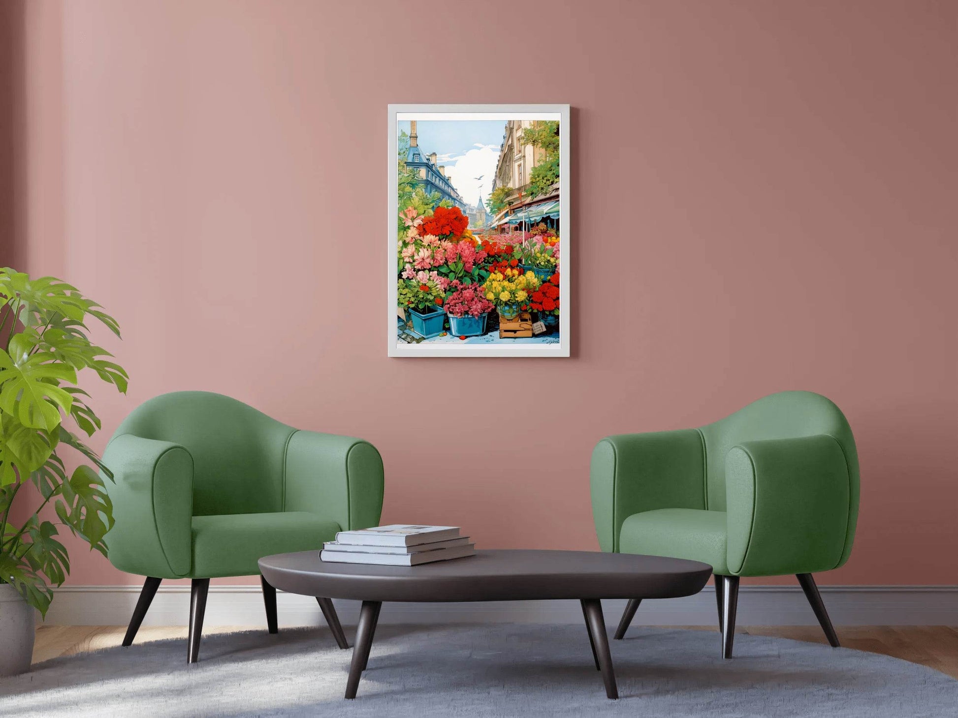 Colorful Flower Market in Paris Wall Art - beink online art store