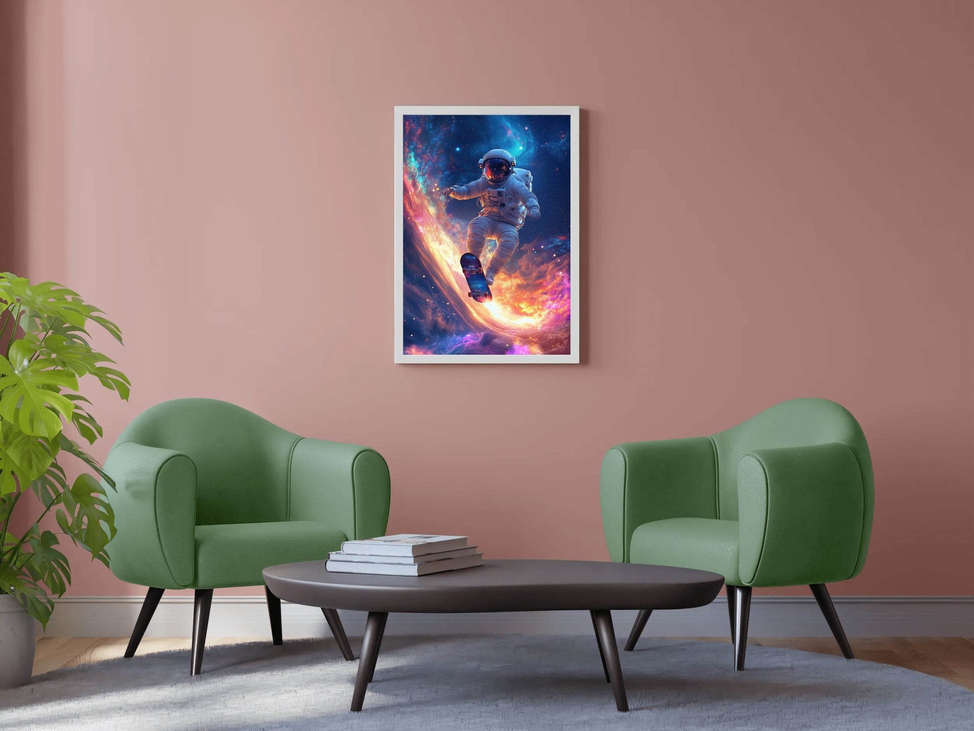 Astronaut Floating Space with skate board - beink online art store